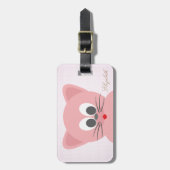 かわいい猫ドットパーソナライズされた- ラゲッジタグ (正面縦)