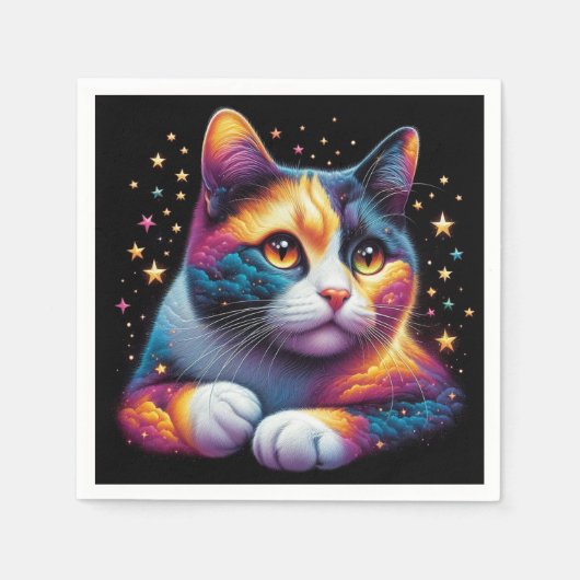 かわいい猫ナプキン！ スタンダードカクテルナプキン (正面)