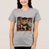 かわいい猫ナースチーム卒業Tシャツ | 看護 トライブレンドＴシャツ (正面)