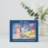 かわいい猫ナース獣医アポイントメントのリマインダー ポストカード (スタンド正面)