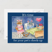 かわいい猫ナース獣医アポイントメントのリマインダー ポストカード (正面/裏面)