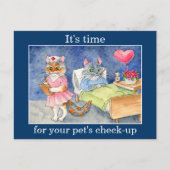 かわいい猫ナース獣医アポイントメントのリマインダー ポストカード (正面)