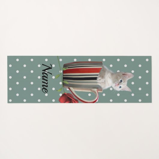 かわいい猫ネコちゃんペット好きな人への贈り物 ヨガマット (裏面(横))