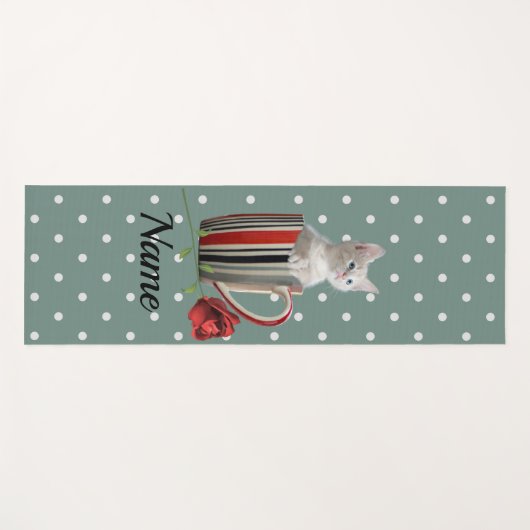 かわいい猫ネコちゃんペット好きな人への贈り物 ヨガマット (正面(横))