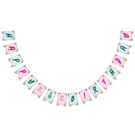 かわいい猫ネコちゃん誕生パーティー バンティングフラッグ (全)