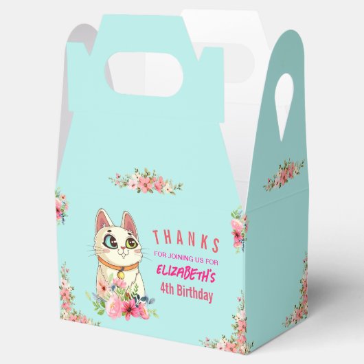 かわいい猫ネコちゃん誕生パーティー フェイバーボックス (オープン)