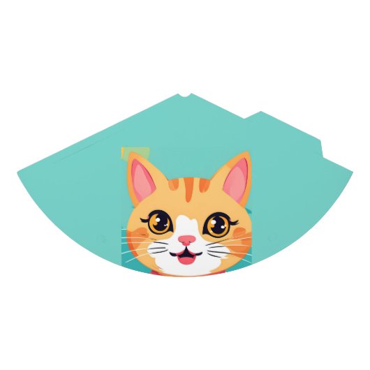 かわいい猫ネコ動物の誕生会 パーティーハット (正面)