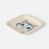 かわいい猫ネコ動物ペット漫画誕生日 ペーパープレート (傾斜あり)