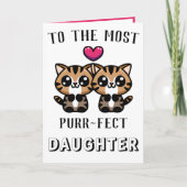 かわいい猫ネコ猫プンドーターハッピーバースデー サンキューカード (正面)