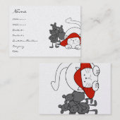 かわいい猫ネズミ名刺レッドハット 名刺 (正面/裏面)