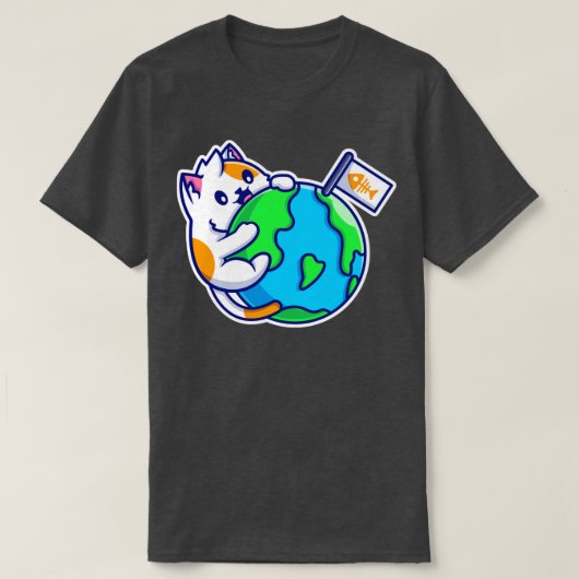 かわいい猫ハグの世界 Tシャツ (デザイン正面)