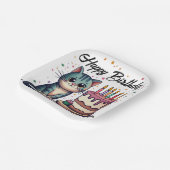 かわいい猫ハッピーバースデー ペーパープレート (傾斜あり)