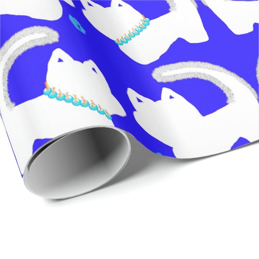 かわいい猫ハヌッカギフトラッピング紙 ラッピングペーパー (ロールコーナー)