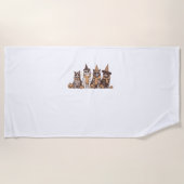 かわいい猫ハロウィーン子猫ハロウィーン動物ペットメンズ ビーチタオル (正面)