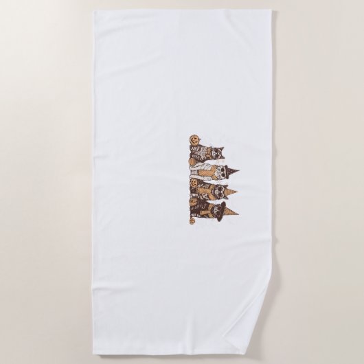 かわいい猫ハロウィーン子猫ハロウィーン動物ペットメンズ ビーチタオル (正面)