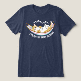かわいい猫ハンモックキャンプ トライブレンドTシャツ