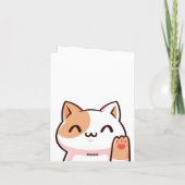 かわいい猫ハートハッピーバースデー カード (裏面)
