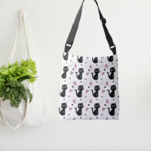 かわいい猫ハートバレンタインのクロスボディバッグ