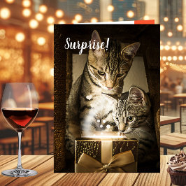 かわいい猫ハートバレンタインデーのカード カード