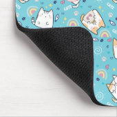 かわいい猫ハートライトブルーマウスパッド マウスパッド (コーナー)