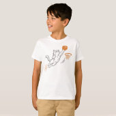 かわいい猫バスケットボール Tシャツ (正面フル)