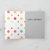 かわいい猫バナナケーキスナーキー誕生日グリーティングカード カード (内部)