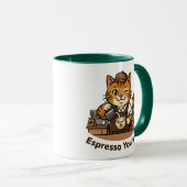 かわいい猫バリスタ コーヒー好き カワイイ マグカップ (正面右)