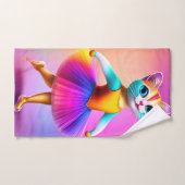 かわいい猫バレリーナ ハンドタオル (ハンドタオル)