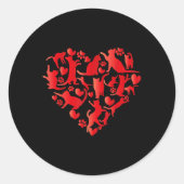 かわいい猫バレンタインデー猫ラブハートハッピーメバード ラウンドシール (正面)