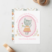 かわいい猫バレンタインデー ノートカード (正面/裏面インサイチュ)