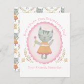 かわいい猫バレンタインデー ノートカード (正面/裏面)