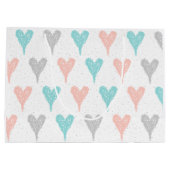 かわいい猫バレンタインラブデザイン ラージペーパーバッグ (裏面)