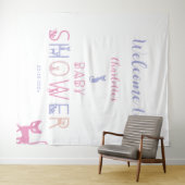 かわいい猫パステル色ベビーシャワーウェルカムバックドロップ タペストリー (インサイチュ(横))