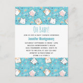 かわいい猫パタお洒落ン赤ちゃんシャワー インビテーションポストカード (正面)