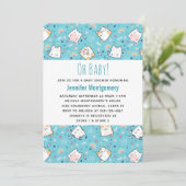 かわいい猫パタお洒落ン赤ちゃんシャワー 招待状 (スタンド正面)