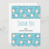 かわいい猫パタお洒落ーン サンキューカード (正面/裏面)