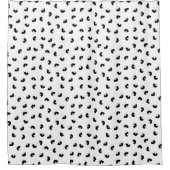 かわいい猫パターン白黒 シャワーカーテン (正面)