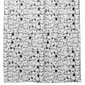 かわいい猫パターン白黒 シャワーカーテン (正面)