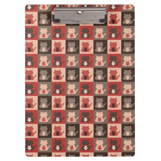 かわいい猫パターン クリップボード (正面)