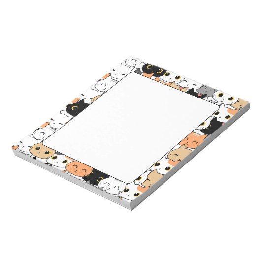 かわいい猫パターン ノートパッド (回転)