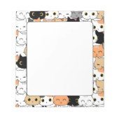 かわいい猫パターン ノートパッド (正面)