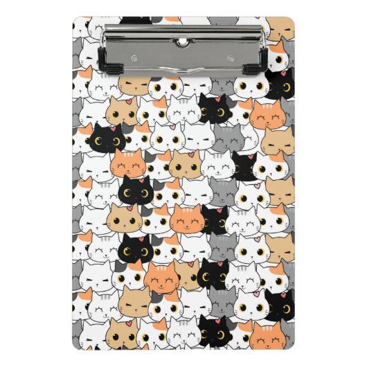かわいい猫パターン ミニクリップボード (正面)