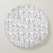 かわいい猫パターン ラウンドクッション (裏面)