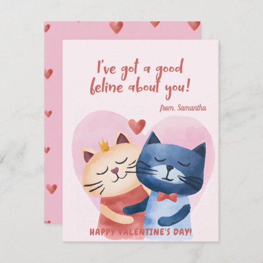 かわいい猫パニーおもしろいキッズ シーズンカード (正面/裏面)