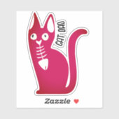 かわいい猫パパおもしろいユーモア赤と白魚の漫画 シール (シート)