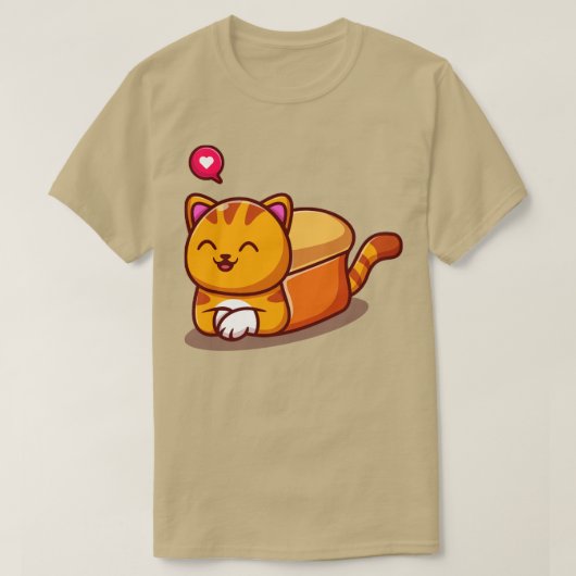 かわいい猫パンの漫画 Tシャツ (デザイン正面)