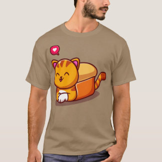 かわいい猫パンの漫画 Tシャツ