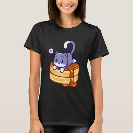 かわいい猫パンケーキの日 Tシャツ (正面)