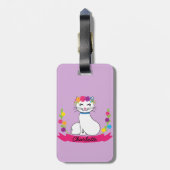 かわいい猫パーソナライズされたの手荷物 ラゲッジタグ (裏面縦)
