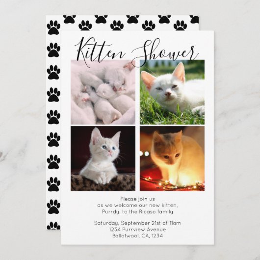 かわいい猫パーソナライズされたの里親募集|過去記事 招待状 (正面/裏面)